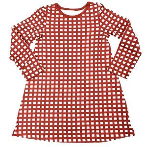 NIP HA Holiday Red Checkered Cotton Jersey Dress Size 100 (4)